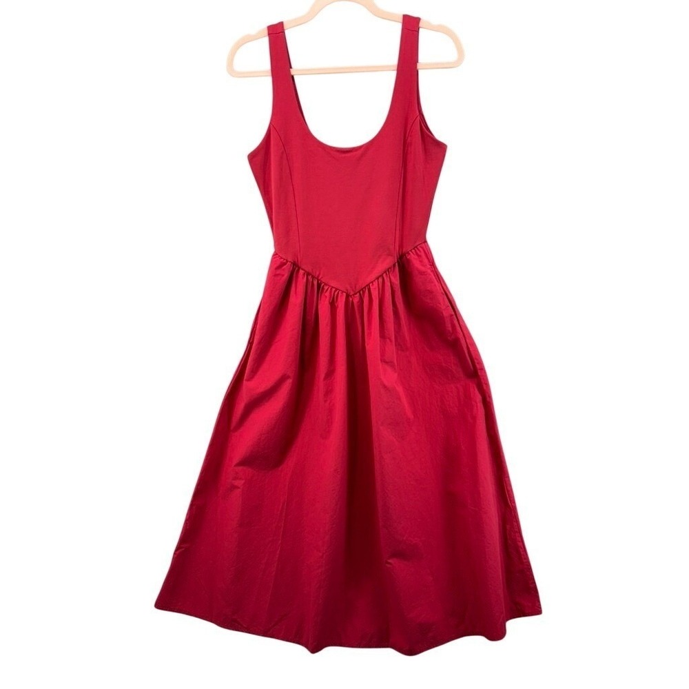 NWT‎ Nation LTD Midi Dress Womens Sz XL Red Pima Sleeveless V-Waist Anthro